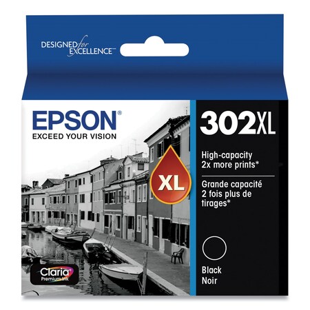 Epson T302XL020-S (T302XL) Claria High-Yield Ink, Black T302XL020-S